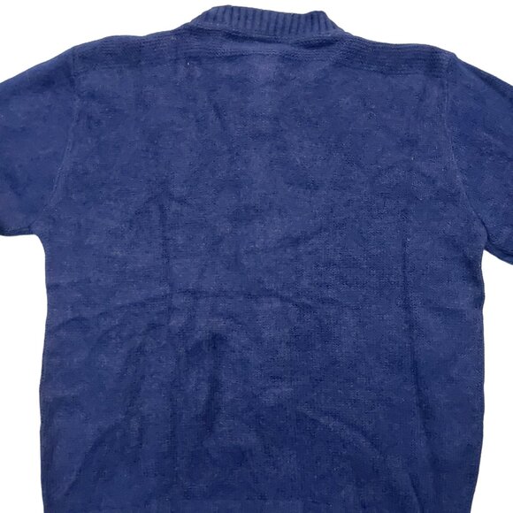 Vintage 1940s-1950s Navy Blue Long Sleeve Cardigan Knit Sweater w/ Blue Buttons - Picture 7 of 7